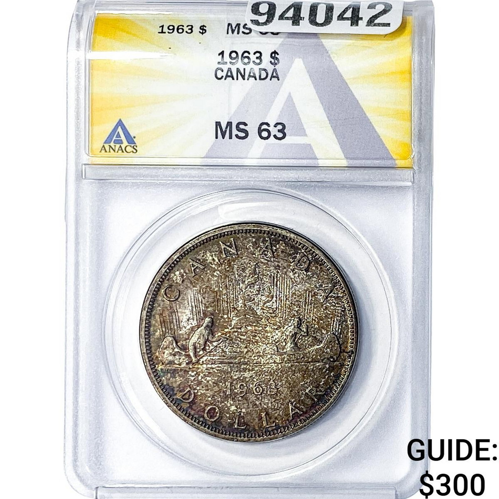 1963 Canada Silver Dollar ANACS MS63: 1963 Canada Silver Dollar ANACS MS63