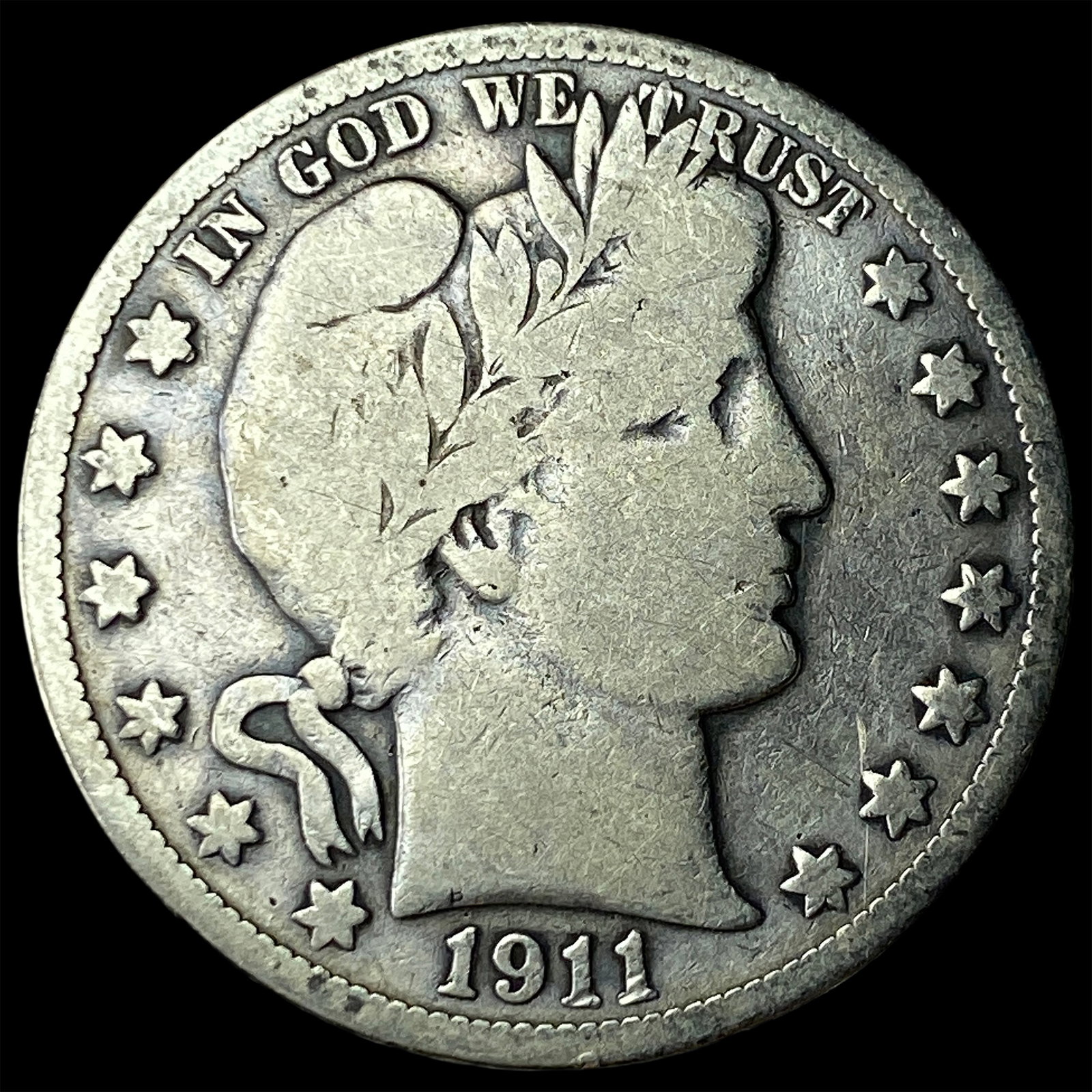 1911 Silver Half Dollar (Barber) LIGHTLY CIRCULATED: 1911 Silver Half Dollar (Barber) LIGHTLY CIRCULATED