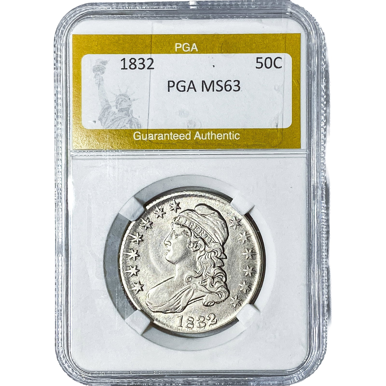 1832 Capped Bust Half Dollar PGA MS63: 1832 Capped Bust Half Dollar PGA MS63