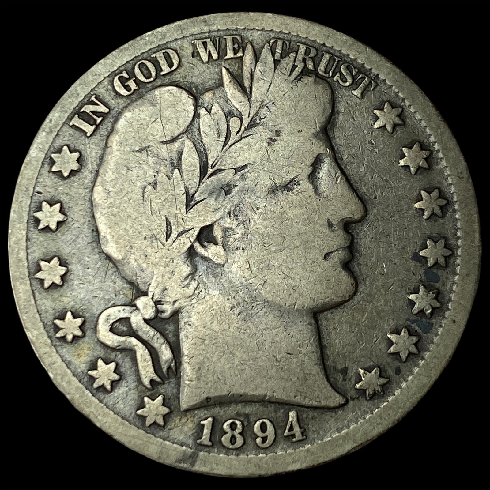 1894-O Silver Barber Half Dollar LIGHTLY CIRCULATED: 1894-O Silver Barber Half Dollar LIGHTLY CIRCULATED