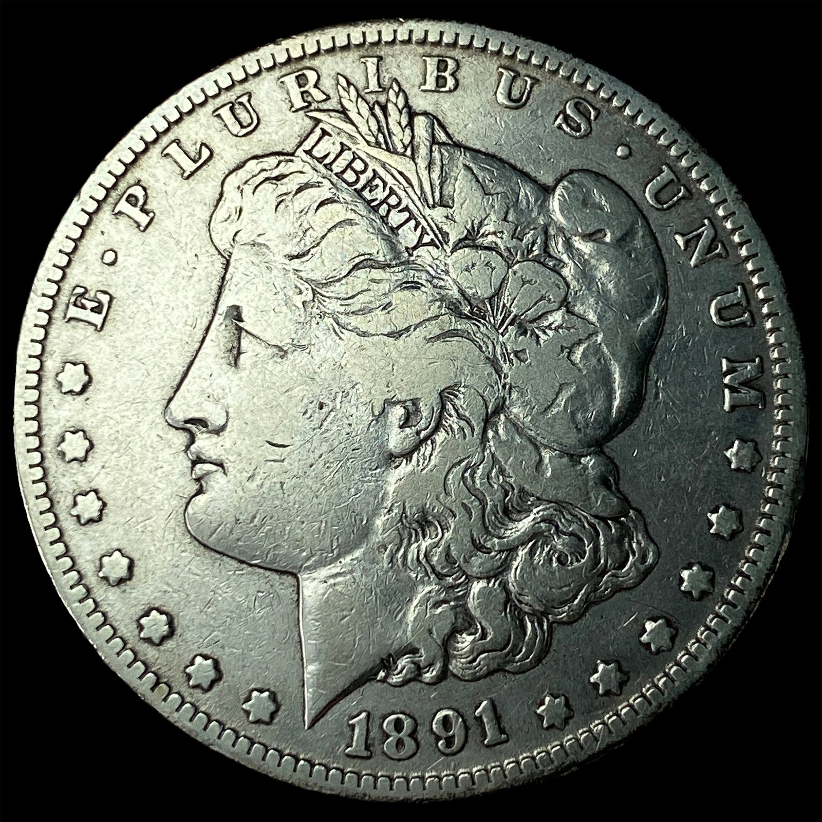 1891-S Silver Morgan Dollar NEARLY UNCIRCULATED: 1891-S Silver Morgan Dollar NEARLY UNCIRCULATED