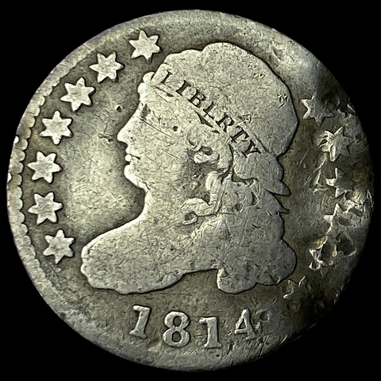 1814 Capped Bust Silver Half Dollar NICELY CIRCULATED: 1814 Capped Bust Silver Half Dollar NICELY CIRCULATED