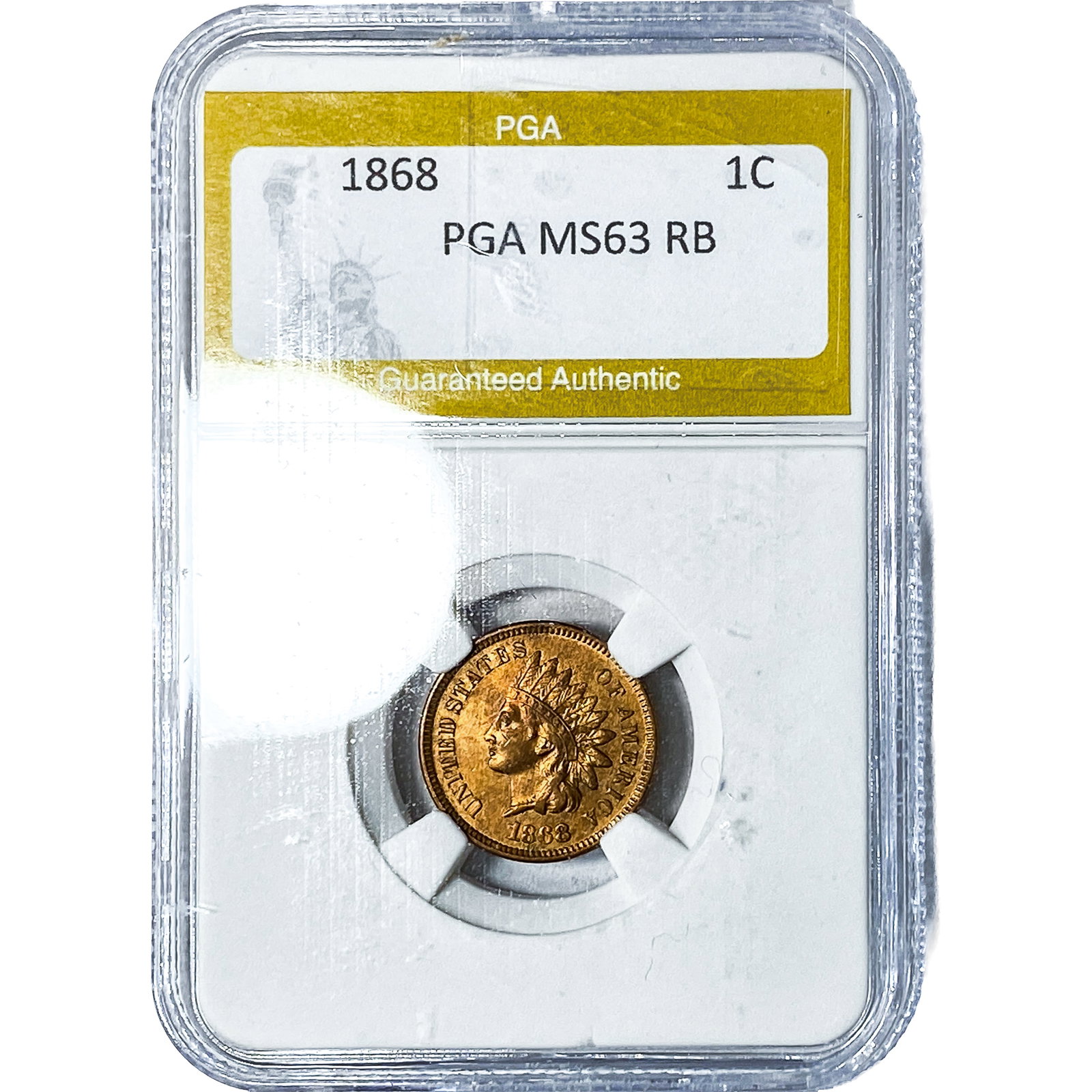 1868 Indian Head Cent PGA MS63RB (1 of 2)