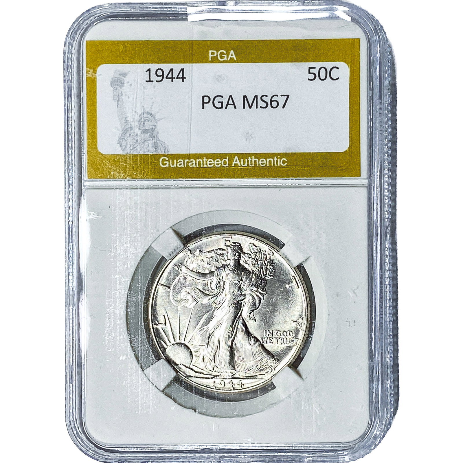 1944 Walking Liberty Half Dollar PGA MS67: 1944 Walking Liberty Half Dollar PGA MS67