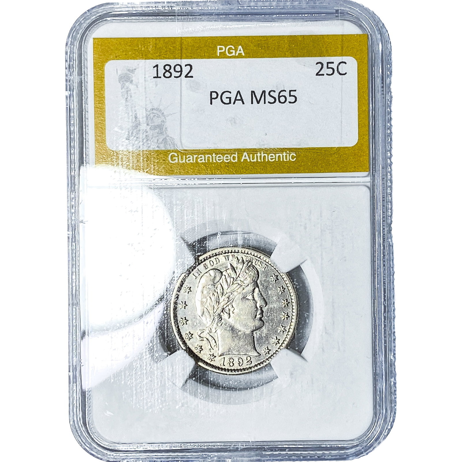 1892 Barber Quarter PGA MS65 (1 of 2)
