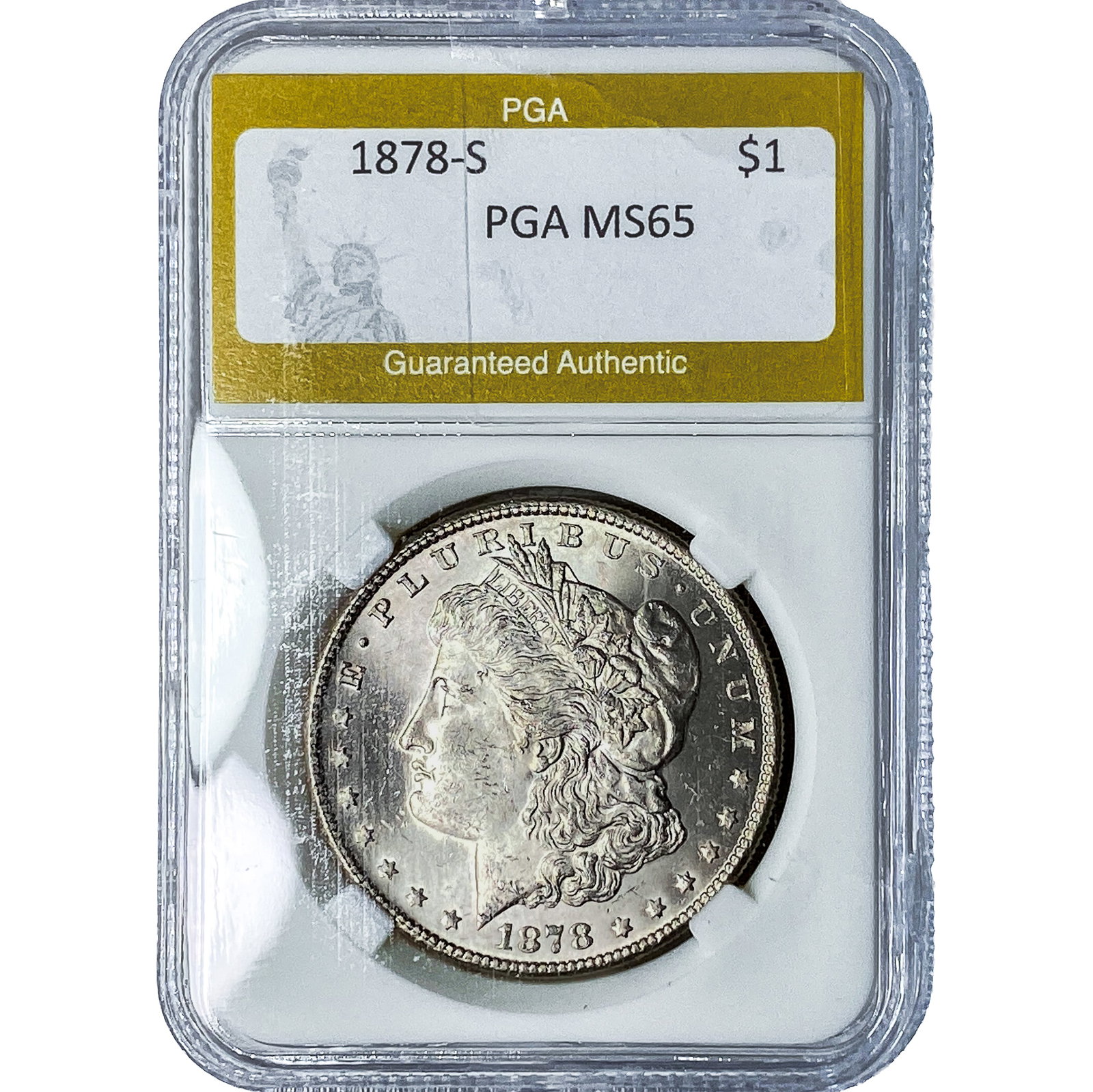 1878-S Morgan Silver Dollar PGA MS65: 1878-S Morgan Silver Dollar PGA MS65