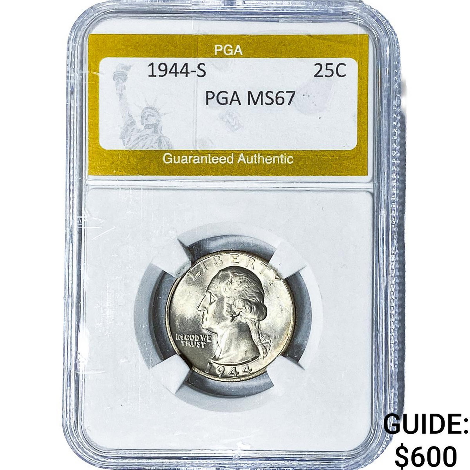 1944-S Washington Silver Quarter PGA MS67: 1944-S Washington Silver Quarter PGA MS67