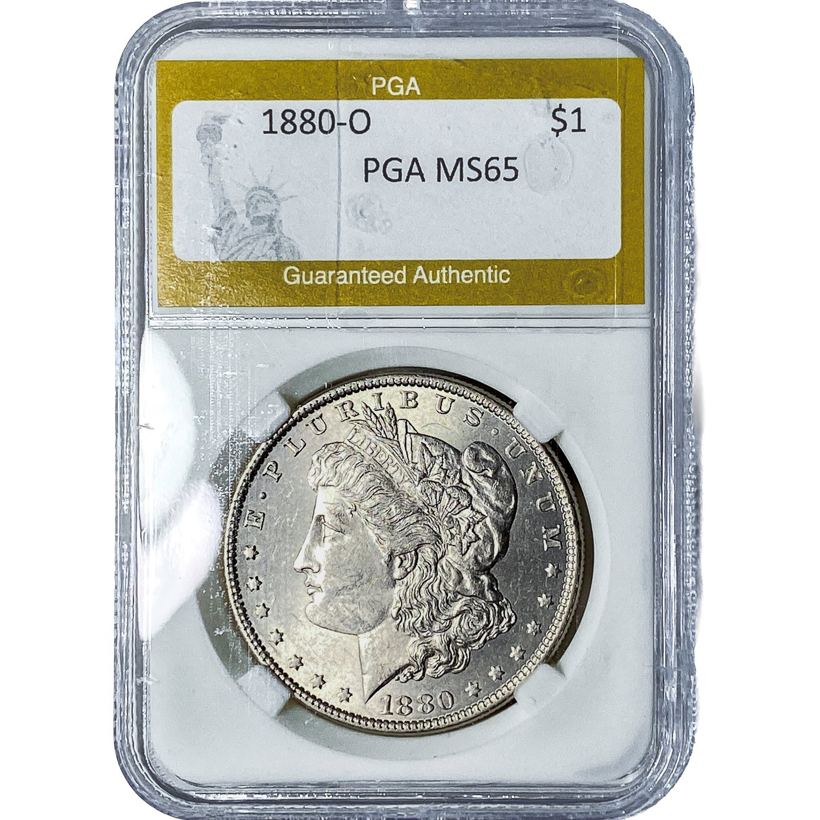 1880-O Morgan Silver Dollar PGA MS65: 1880-O Morgan Silver Dollar PGA MS65