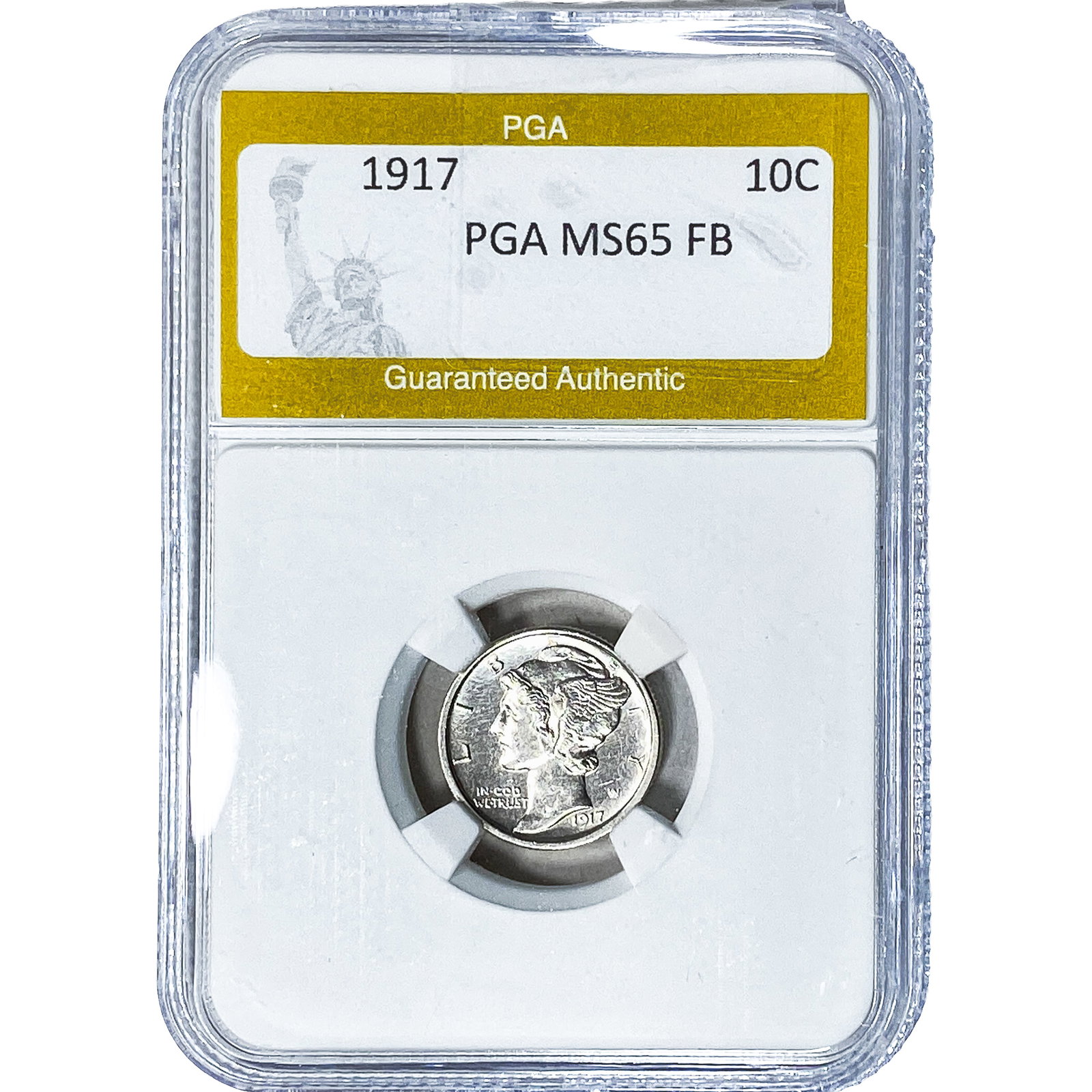 1917 Mercury Silver Dime PGA MS65FB: 1917 Mercury Silver Dime PGA MS65FB