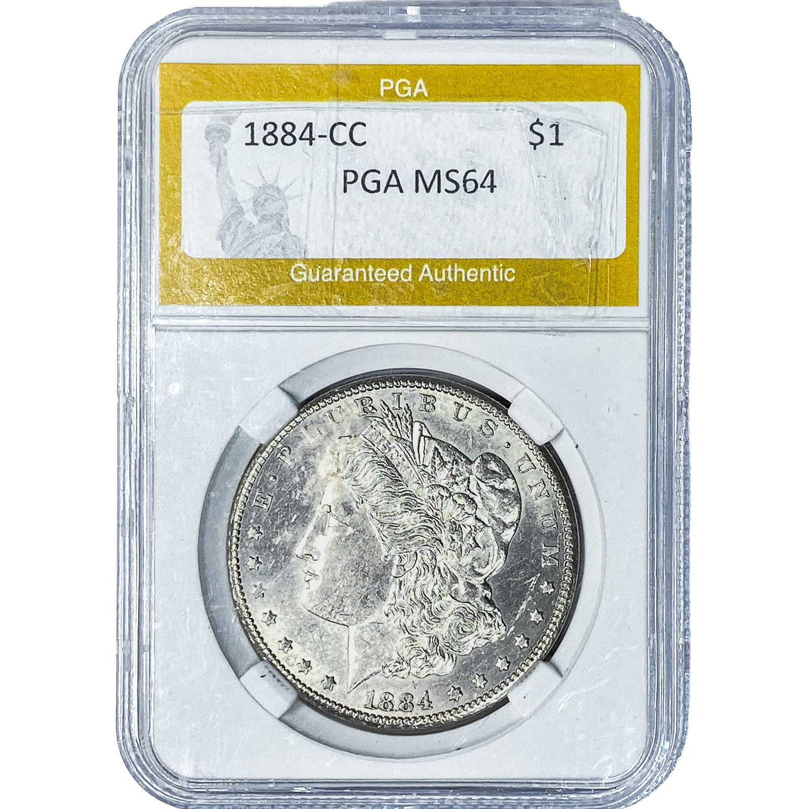 1884-CC Morgan Silver Dollar PGA MS64: 1884-CC Morgan Silver Dollar PGA MS64