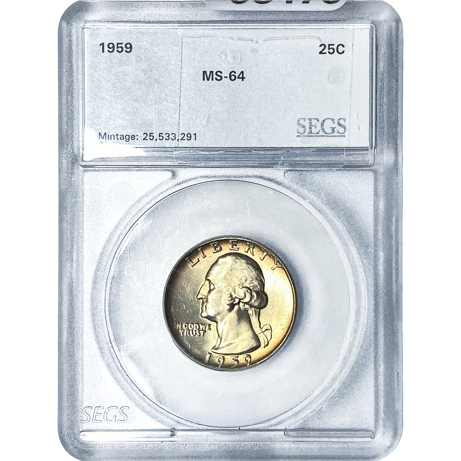 1959 Washington Silver Quarter SEGS MS64: 1959 Washington Silver Quarter SEGS MS64