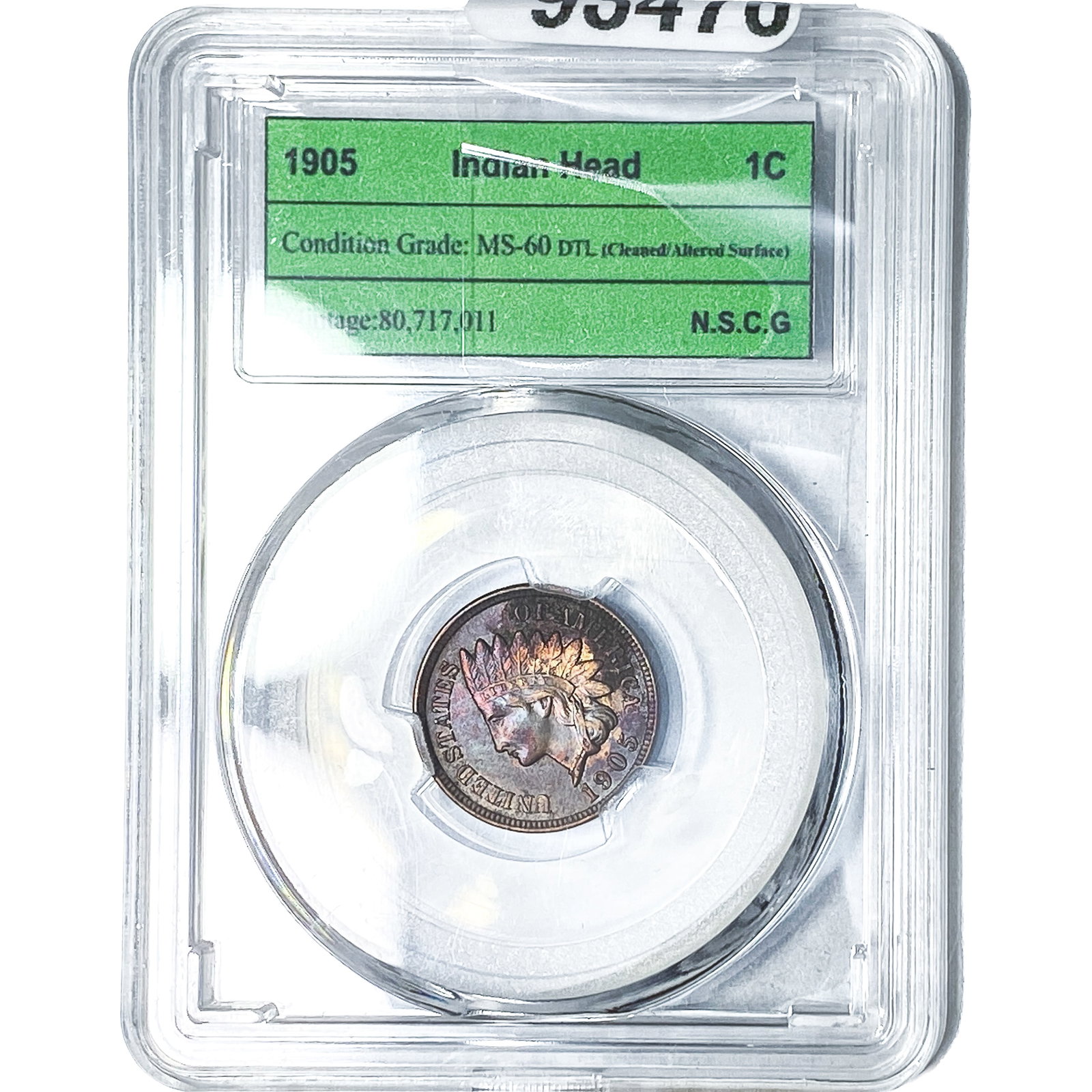 1905 Indian Head Cent NSGC MS60 (1 of 2)