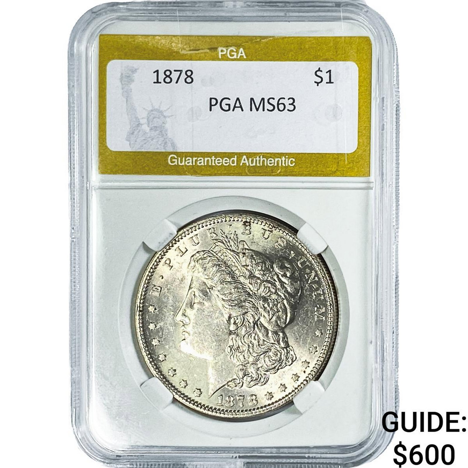 1878 Morgan Silver Dollar PGA MS63: 1878 Morgan Silver Dollar PGA MS63