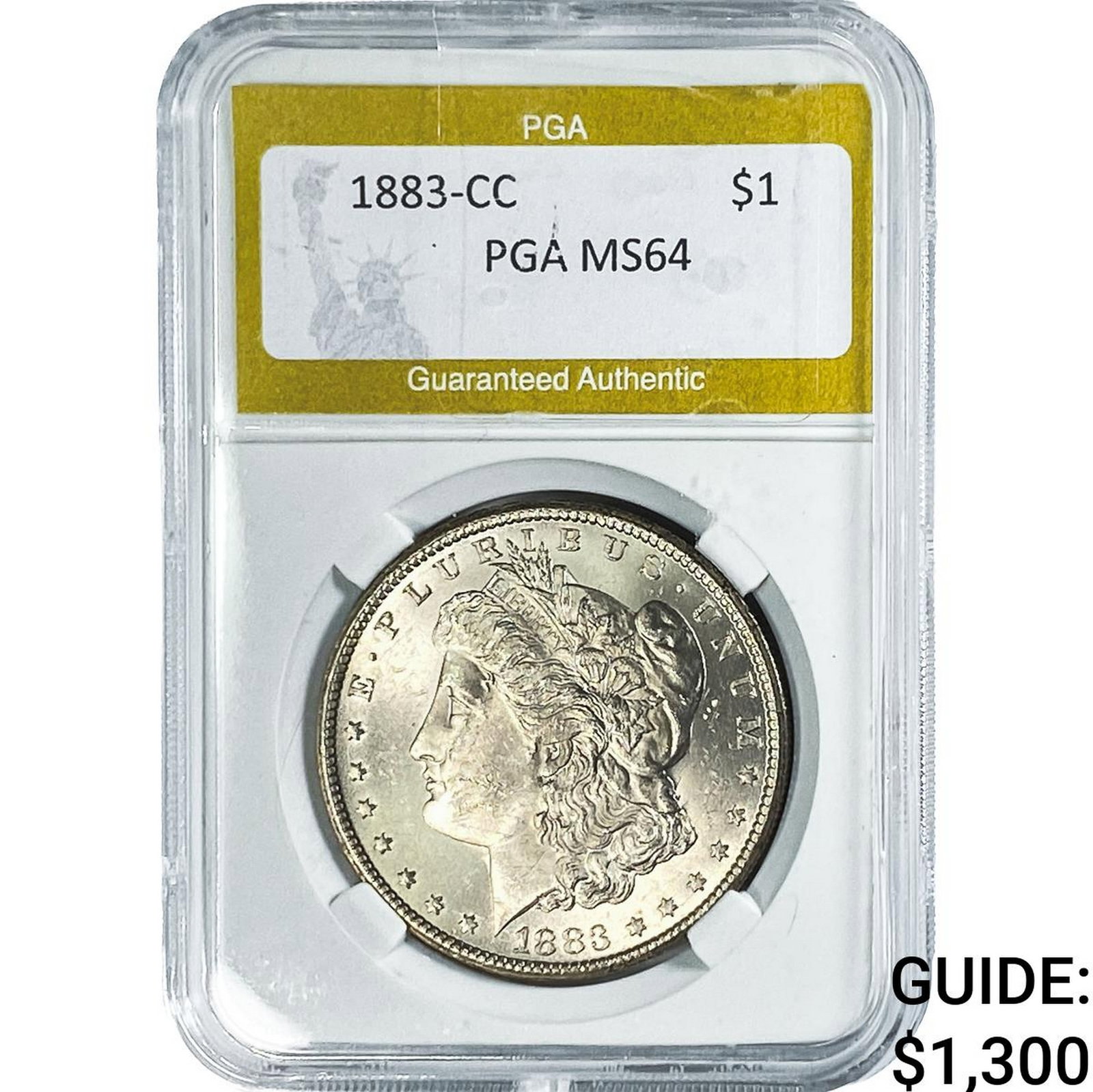1883-CC Morgan Silver Dollar PGA MS64: 1883-CC Morgan Silver Dollar PGA MS64