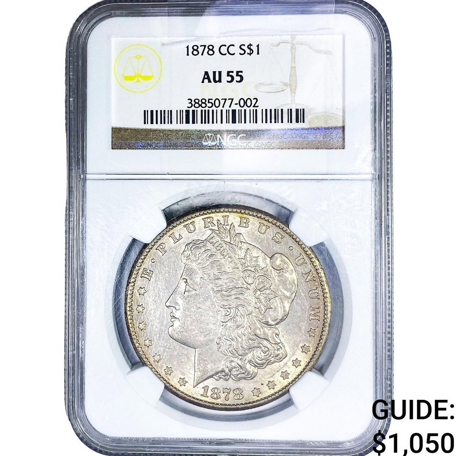 1878-CC Morgan Silver Dollar NGC AU55: 1878-CC Morgan Silver Dollar NGC AU55