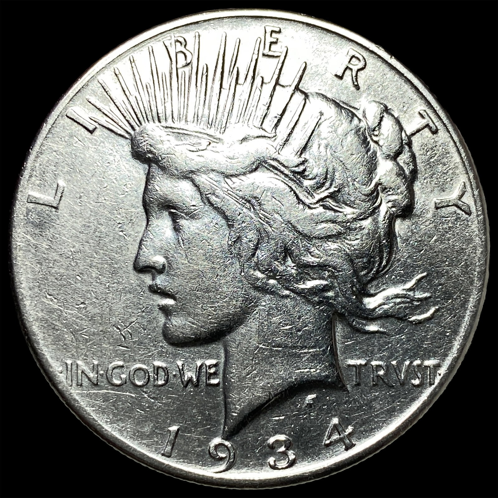 1934-S Peace Silver Dollar CHOICE AU: 1934-S Peace Silver Dollar CHOICE AU