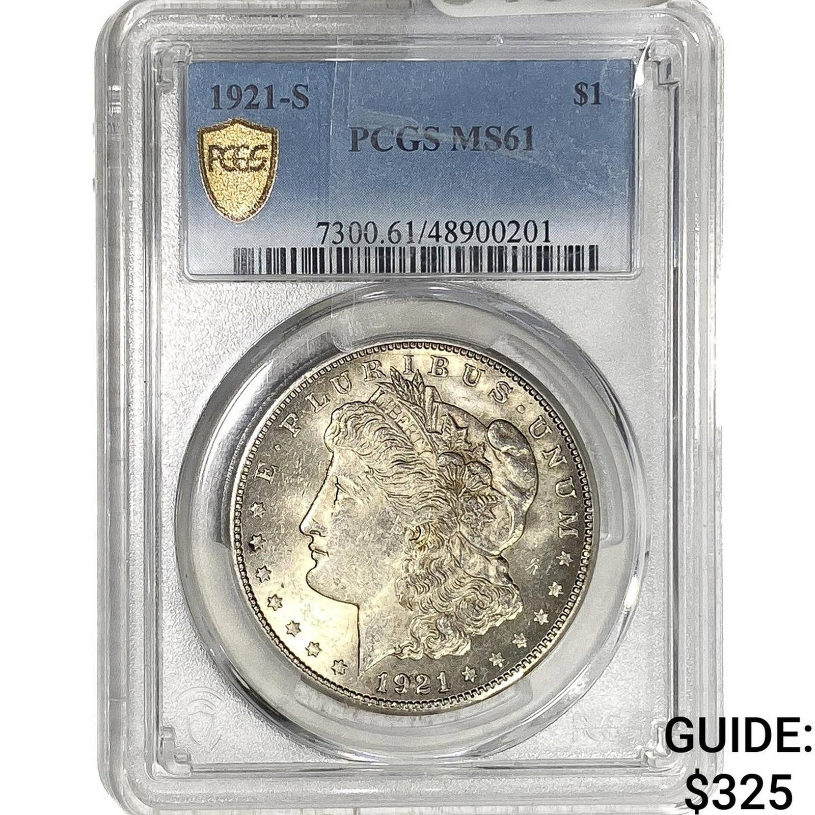 1921-S Morgan Silver Dollar PCGS MS61: 1921-S Morgan Silver Dollar PCGS MS61