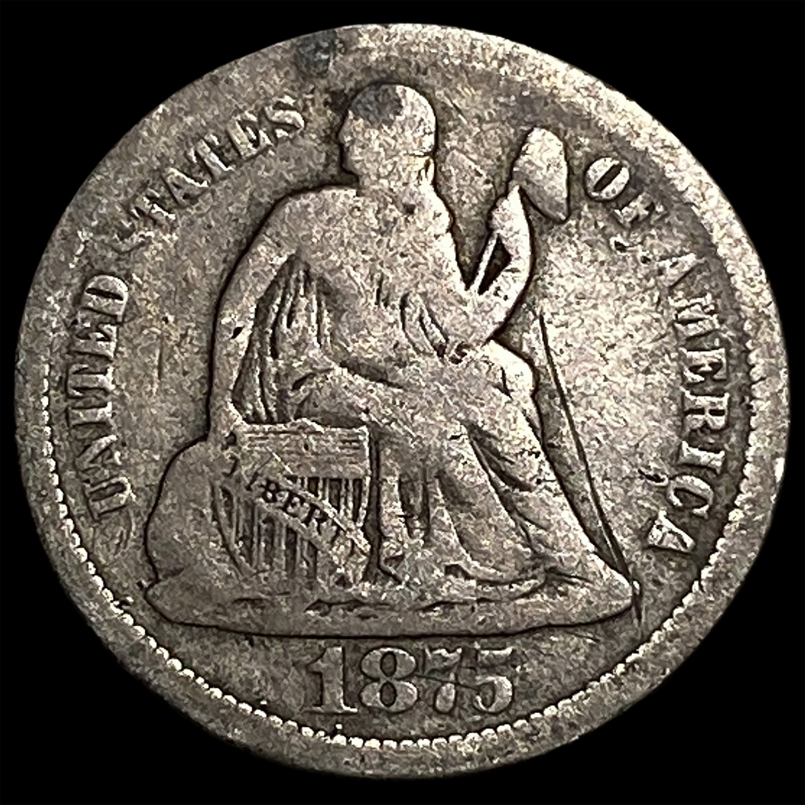 1875-S Seated Liberty Dime LIGHTLY CIRCULATED: 1875-S Seated Liberty Dime LIGHTLY CIRCULATED