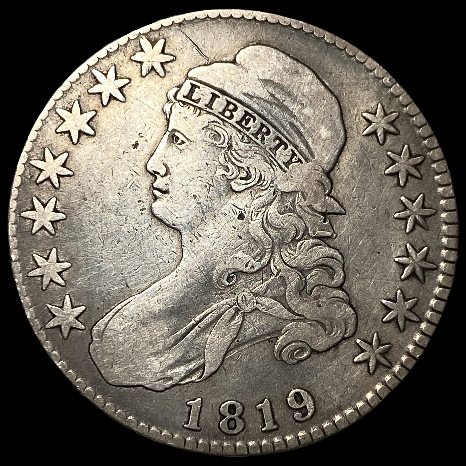 1819 Capped Bust Half Dollar LIGHTLY CIRCULATED: 1819 Capped Bust Half Dollar LIGHTLY CIRCULATED