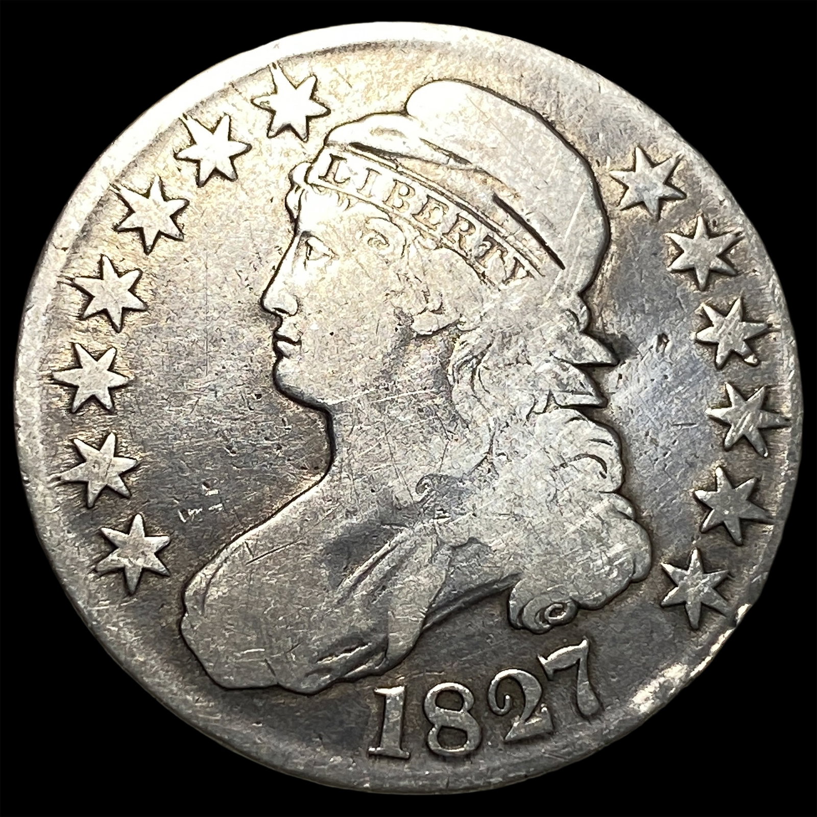 1827 Capped Bust Half Dollar LIGHTLY CIRCULATED: 1827 Capped Bust Half Dollar LIGHTLY CIRCULATED