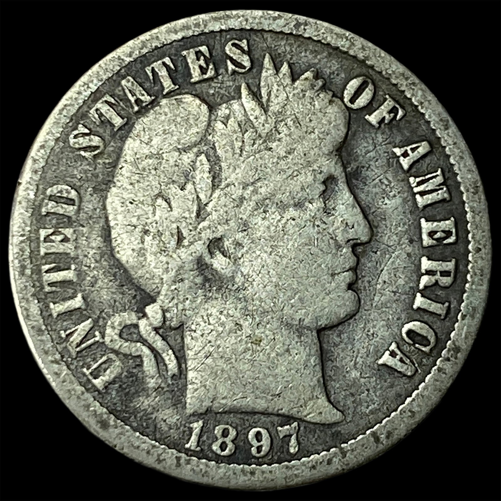 1897-O Silver Barber Dime NEARLY UNCIRCULATED: 1897-O Silver Barber Dime NEARLY UNCIRCULATED