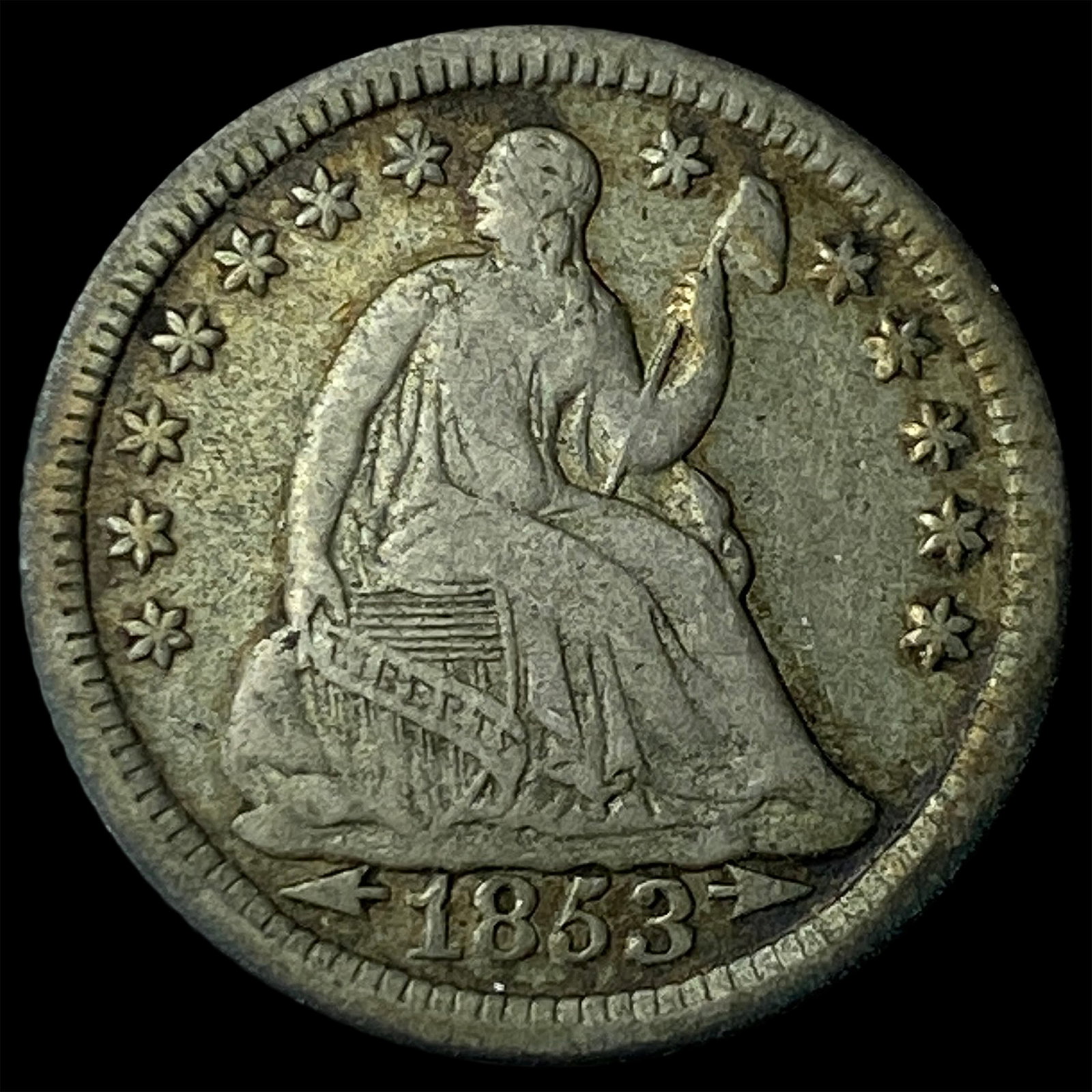 1853 Arrows Seated Liberty Half Dime UNCIRCULATED: 1853 Arrows Seated Liberty Half Dime UNCIRCULATED