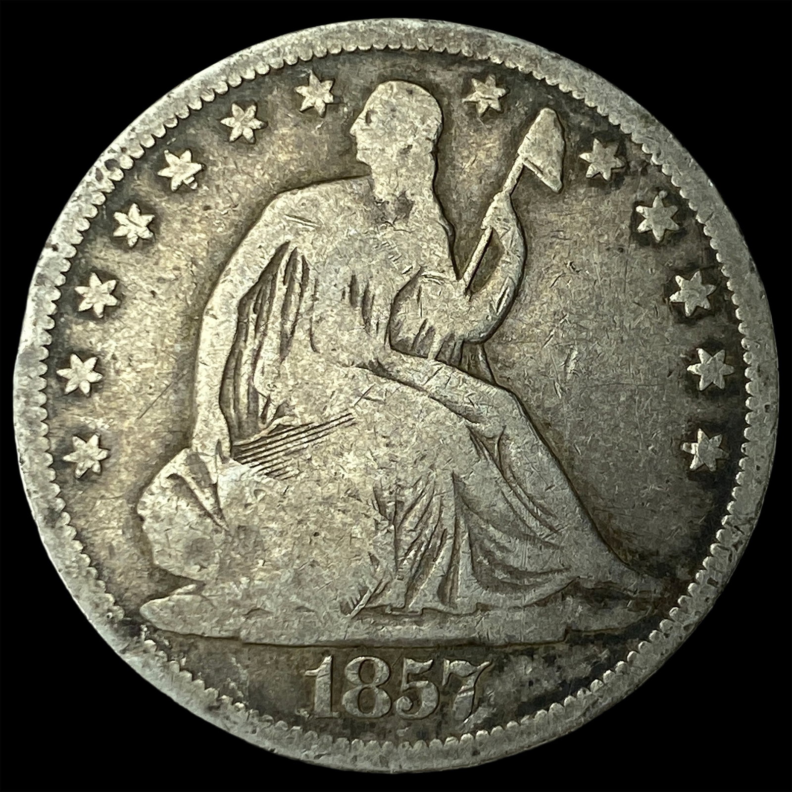 1857-S Silver Half Dollar UNCIRCULATED: 1857-S Silver Half Dollar UNCIRCULATED