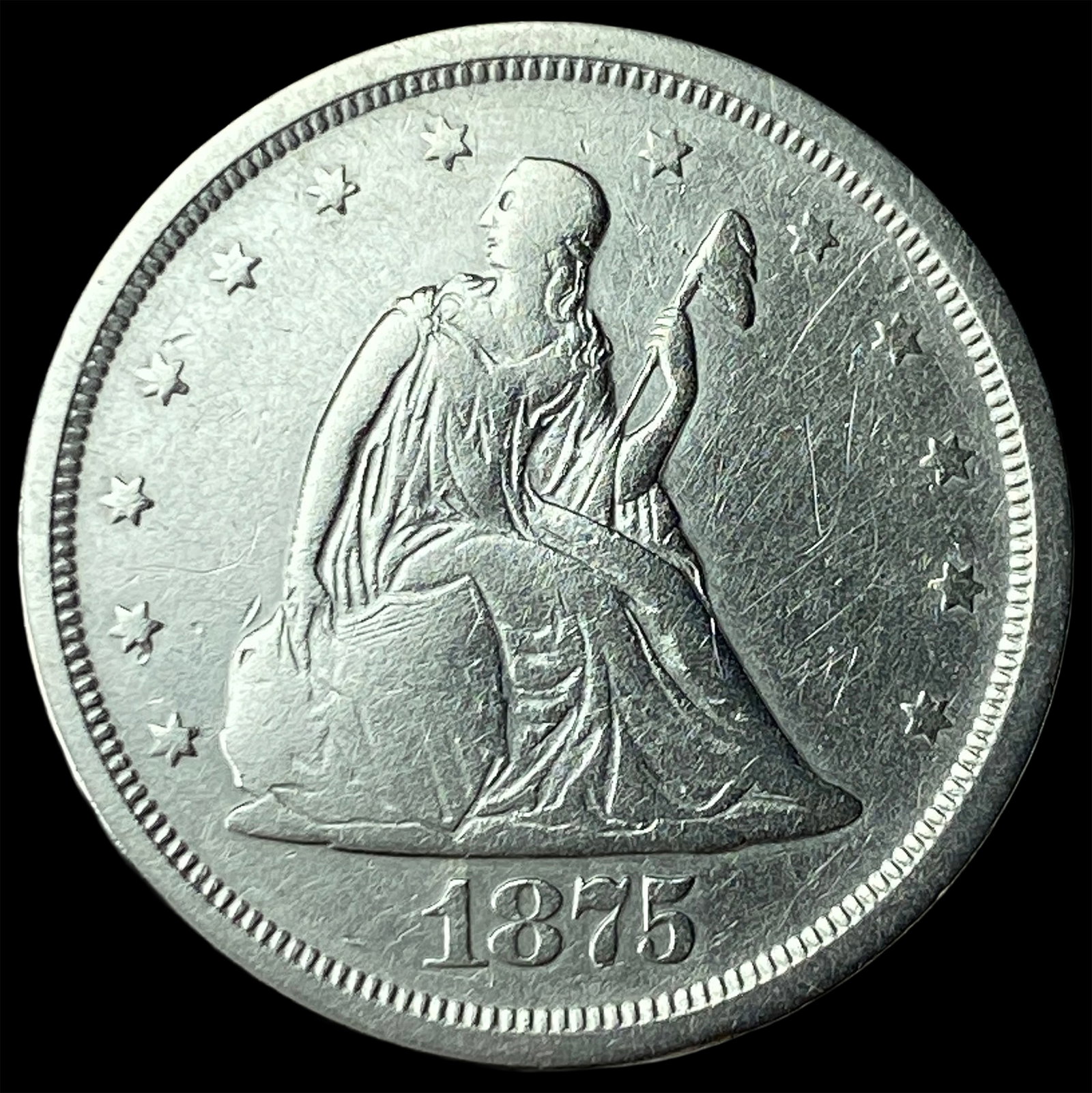 1875 Silver Twenty Cents NICELY CIRCULATED: 1875 Silver Twenty Cents NICELY CIRCULATED