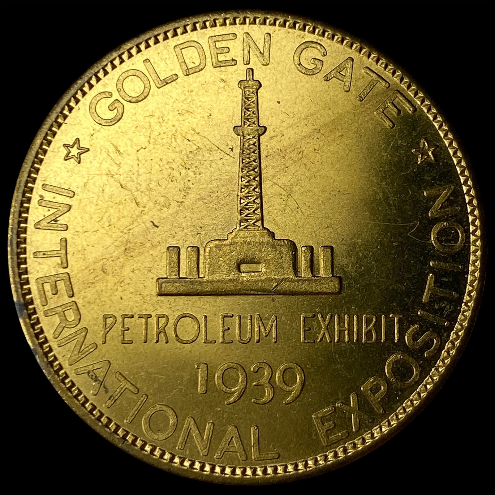 1939 Golden Gate International Exposition token. NEARLY UNCIRCULATED: 1939 Golden Gate International Exposition token. NEARLY UNCIRCULATED