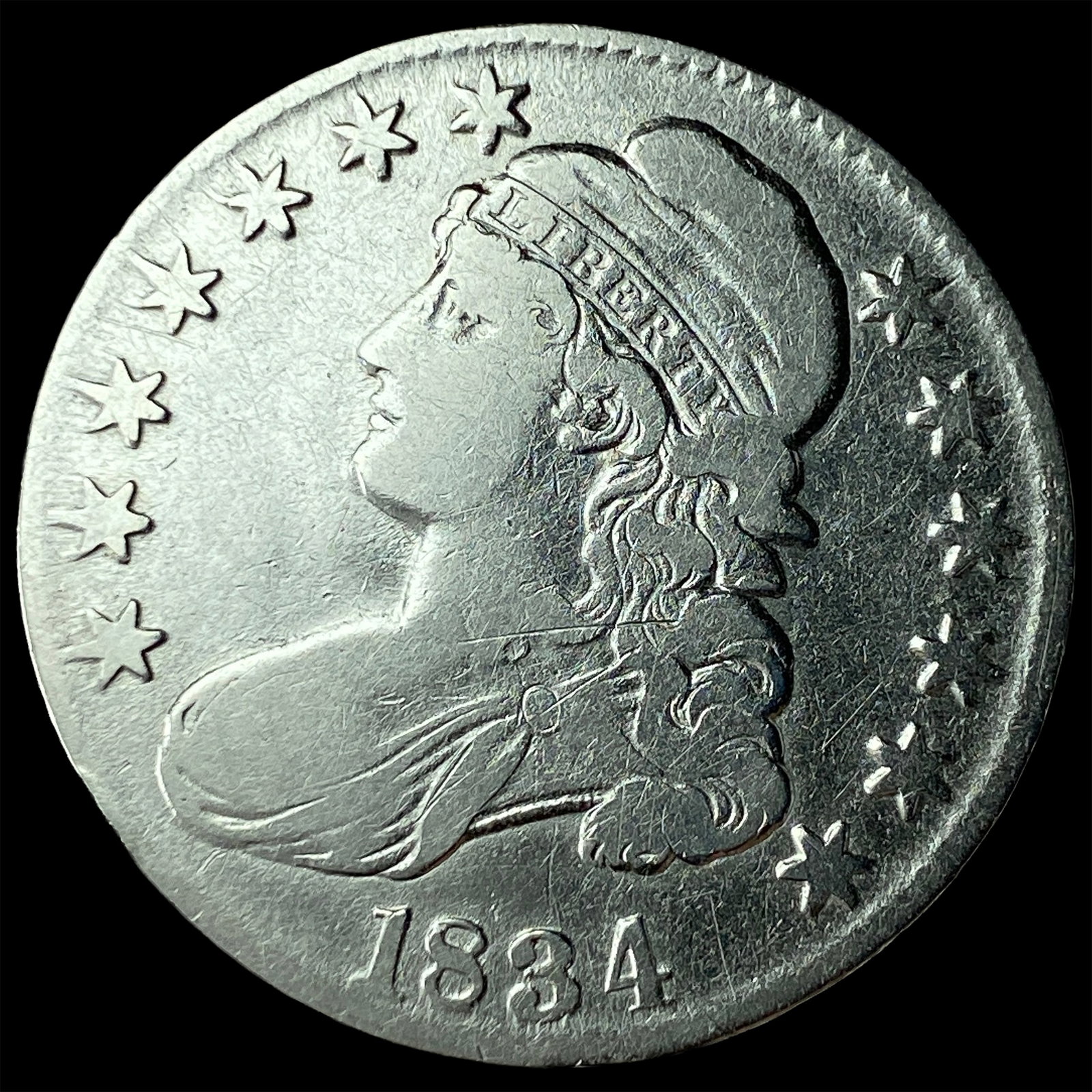 1834 Silver Capped Bust Half Dollar UNCIRCULATED: 1834 Silver Capped Bust Half Dollar UNCIRCULATED