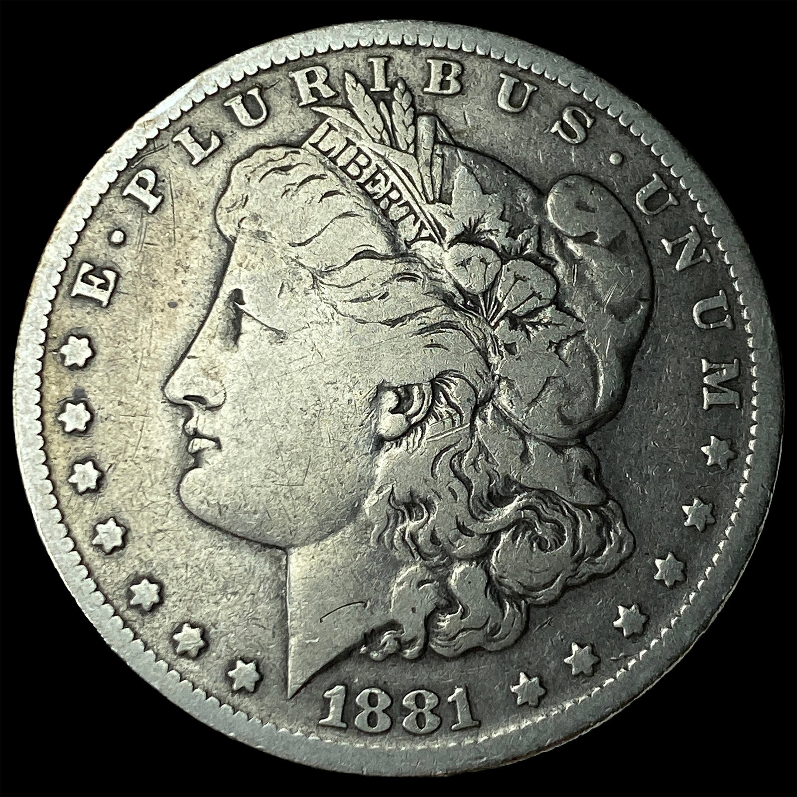 1881-S Silver Morgan Dollar ABOUT UNCIRCULATED: 1881-S Silver Morgan Dollar ABOUT UNCIRCULATED