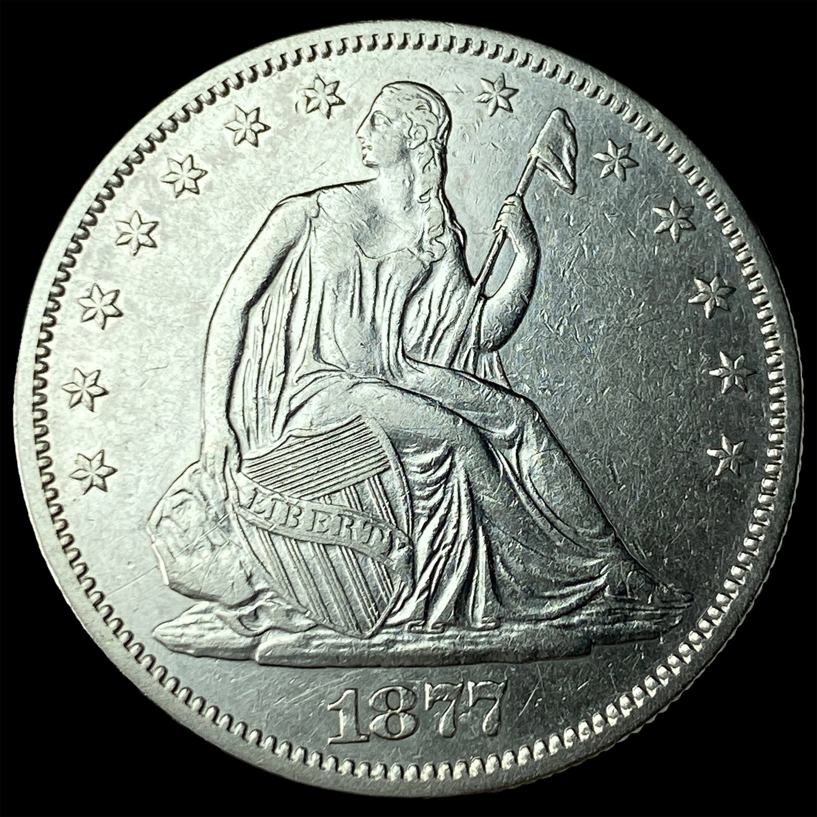 1877-S Silver Half Dollar NEARLY UNCIRCULATED: 1877-S Silver Half Dollar NEARLY UNCIRCULATED