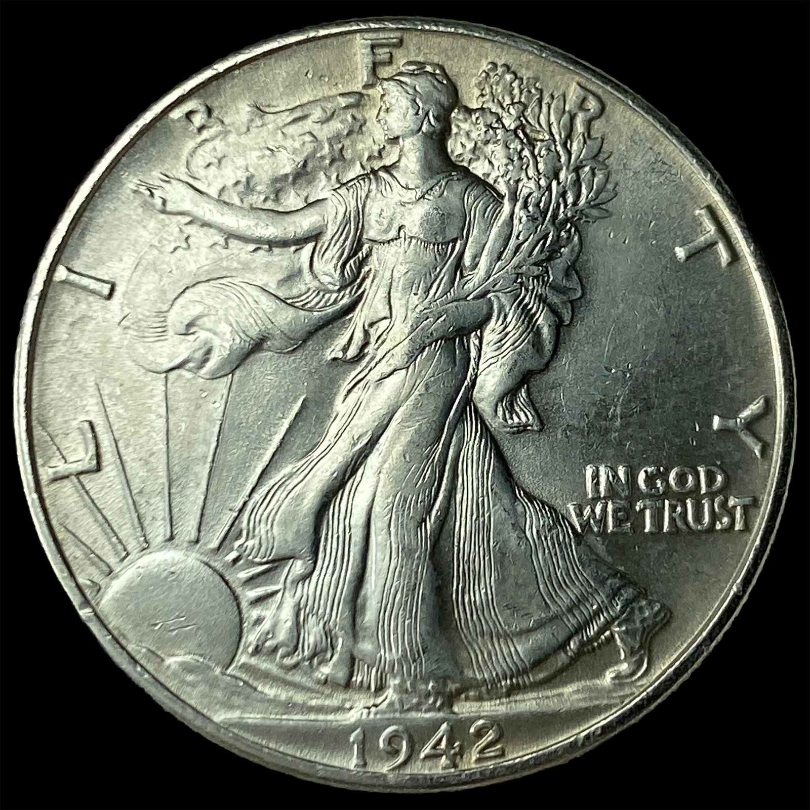 1942 Silver Half Dollar Walking Liberty NICELY CIRCULATED (1 of 2)