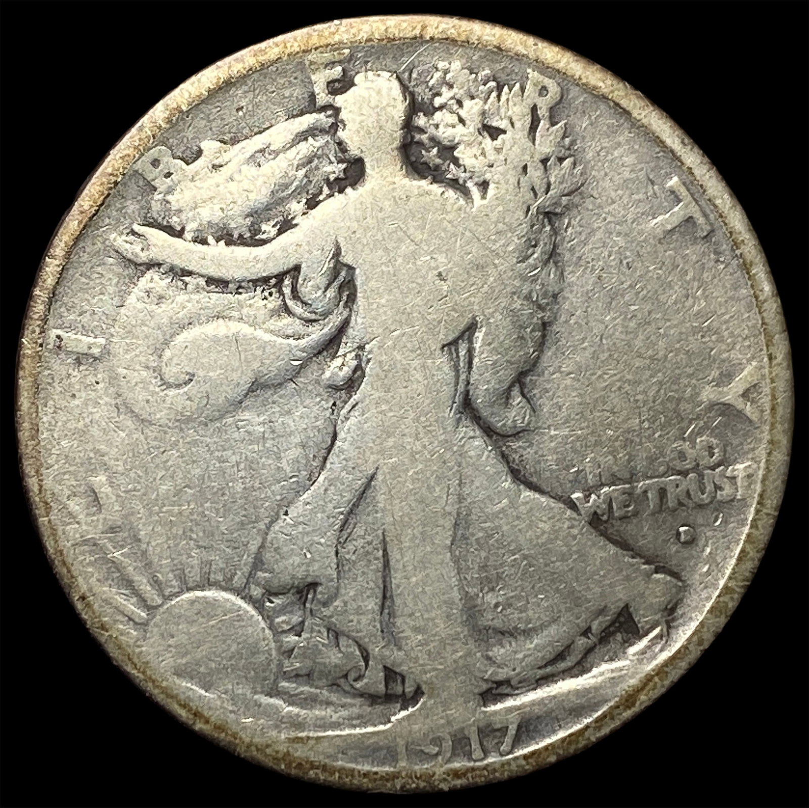 1917 Walking Liberty Half Dollar LIGHTLY CIRCULATED: 1917 Walking Liberty Half Dollar LIGHTLY CIRCULATED