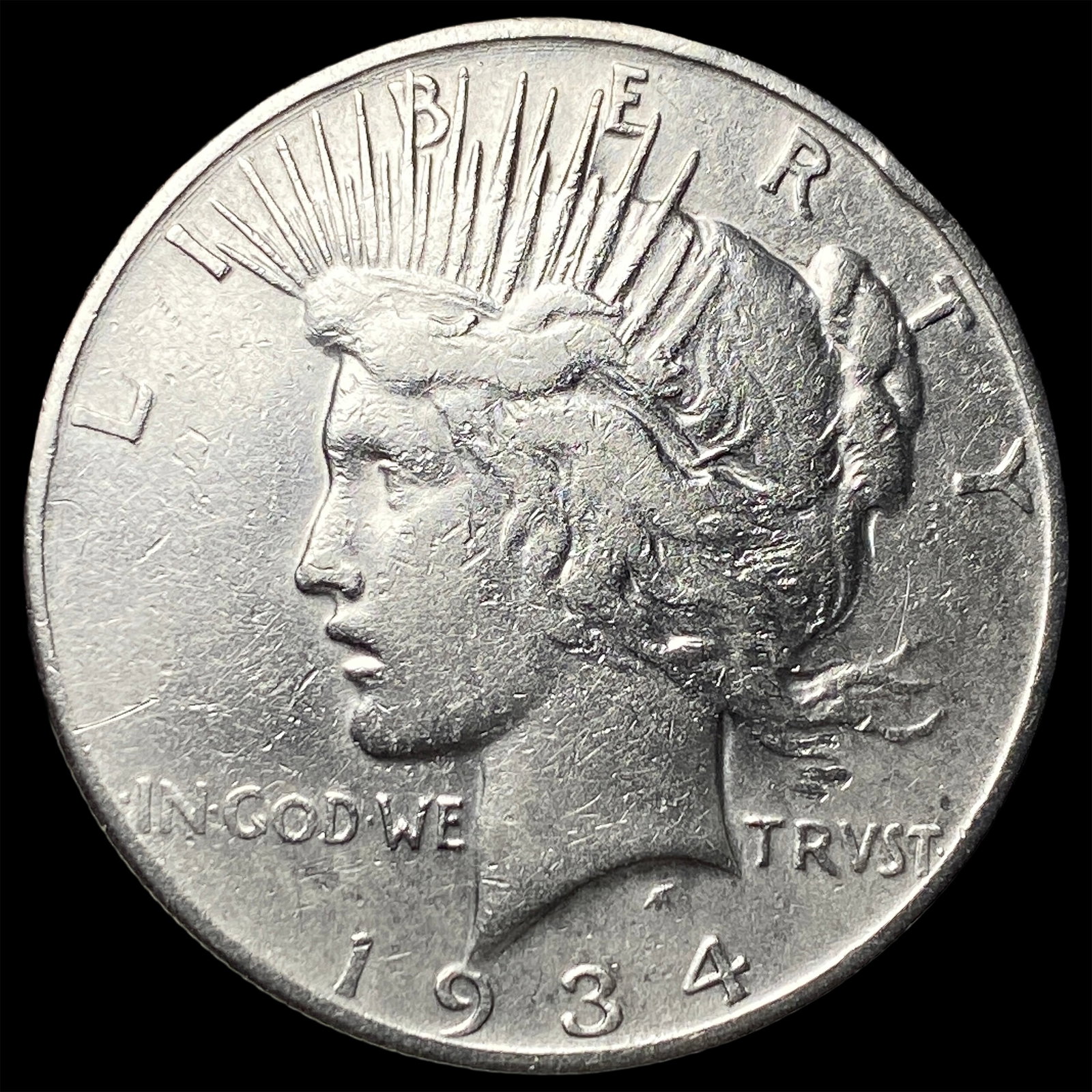 1934 Peace Silver Dollar CLOSELY UNCIRCULATED: 1934 Peace Silver Dollar CLOSELY UNCIRCULATED
