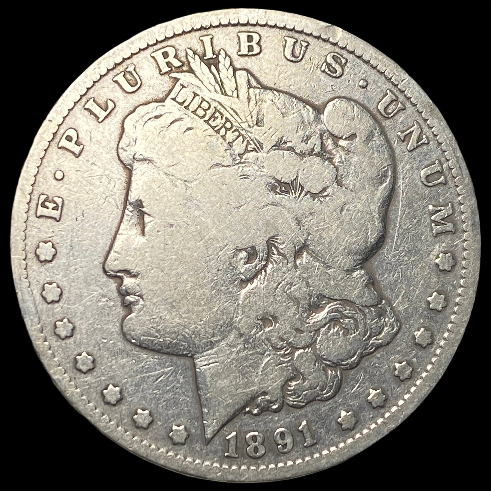 1891-CC Silver Morgan Dollar LIGHTLY CIRCULATED: 1891-CC Silver Morgan Dollar LIGHTLY CIRCULATED