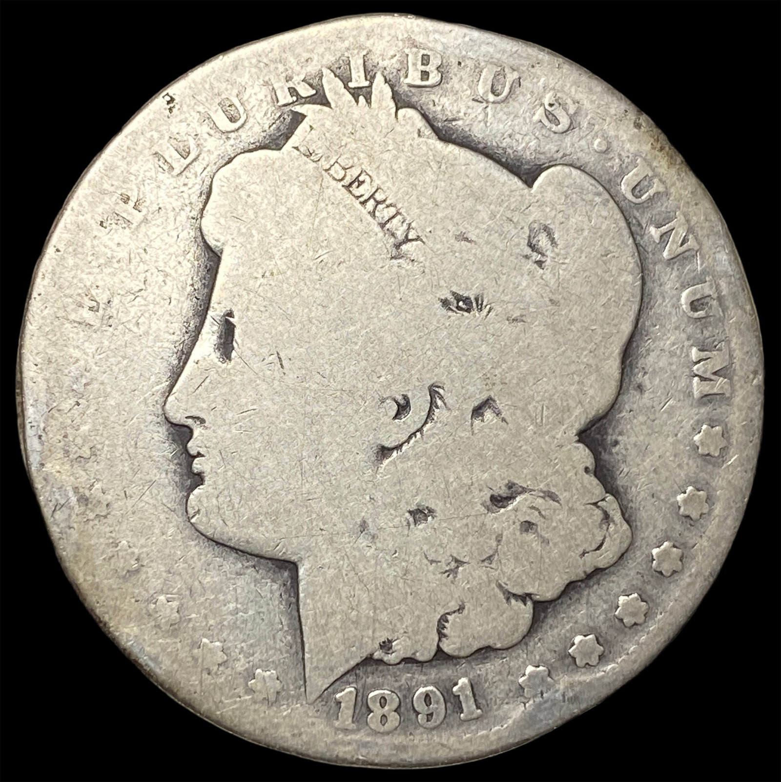 1891-CC Silver Morgan Dollar NICELY CIRCULATED: 1891-CC Silver Morgan Dollar NICELY CIRCULATED