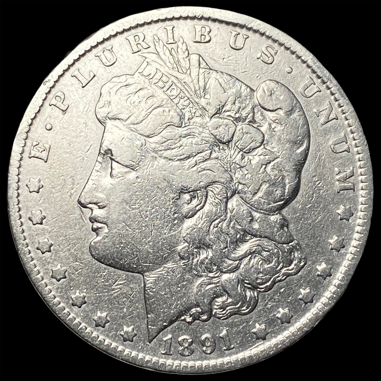 1891-S Silver Morgan Dollar NEARLY UNCIRCULATED: 1891-S Silver Morgan Dollar NEARLY UNCIRCULATED