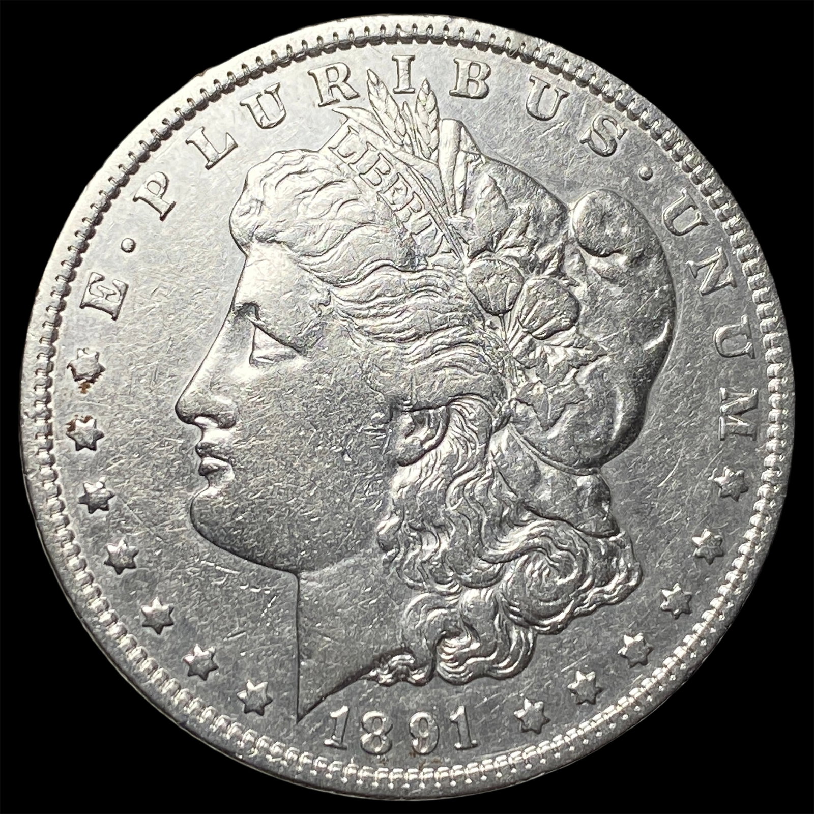 1891-CC Silver Morgan Dollar CLOSELY UNCIRCULATED: 1891-CC Silver Morgan Dollar CLOSELY UNCIRCULATED