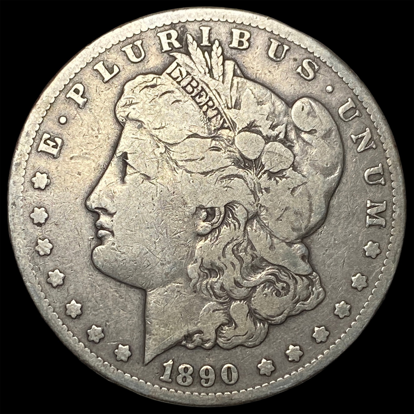 1890-CC Silver Morgan Dollar NEARLY UNCIRCULATED: 1890-CC Silver Morgan Dollar NEARLY UNCIRCULATED