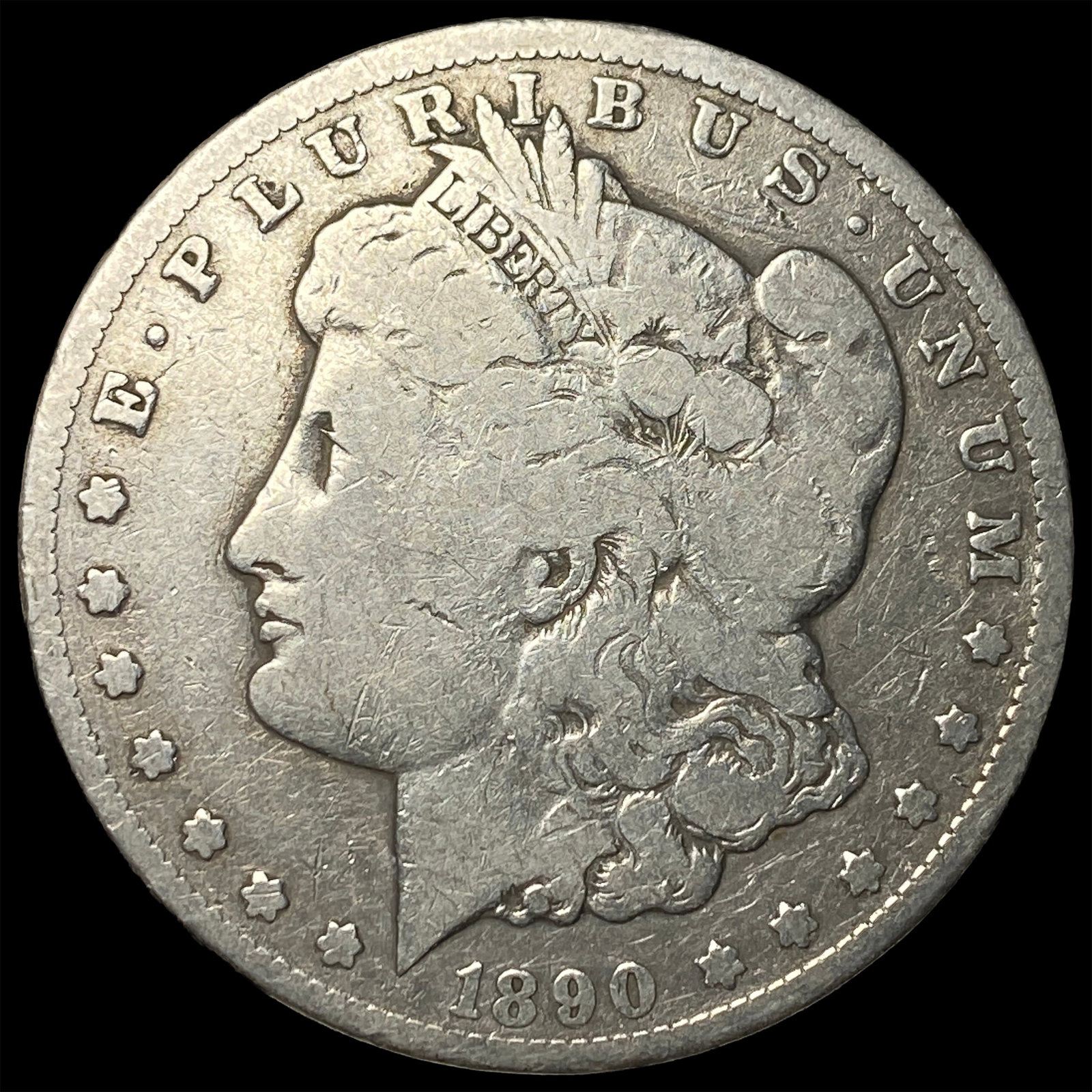 1890-CC Silver Morgan Dollar LIGHTLY CIRCULATED: 1890-CC Silver Morgan Dollar LIGHTLY CIRCULATED