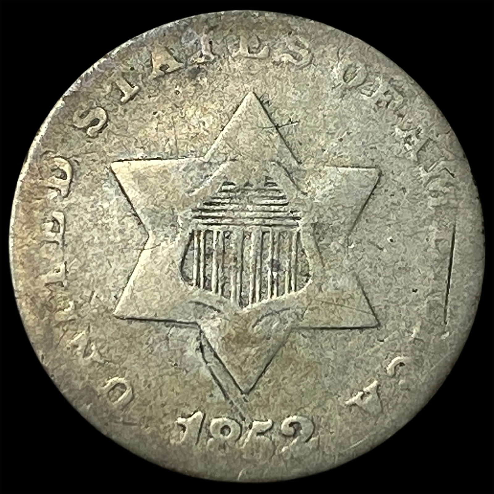 1852 Silver Three-Cent Piece LIGHTLY CIRCULATED: 1852 Silver Three-Cent Piece LIGHTLY CIRCULATED
