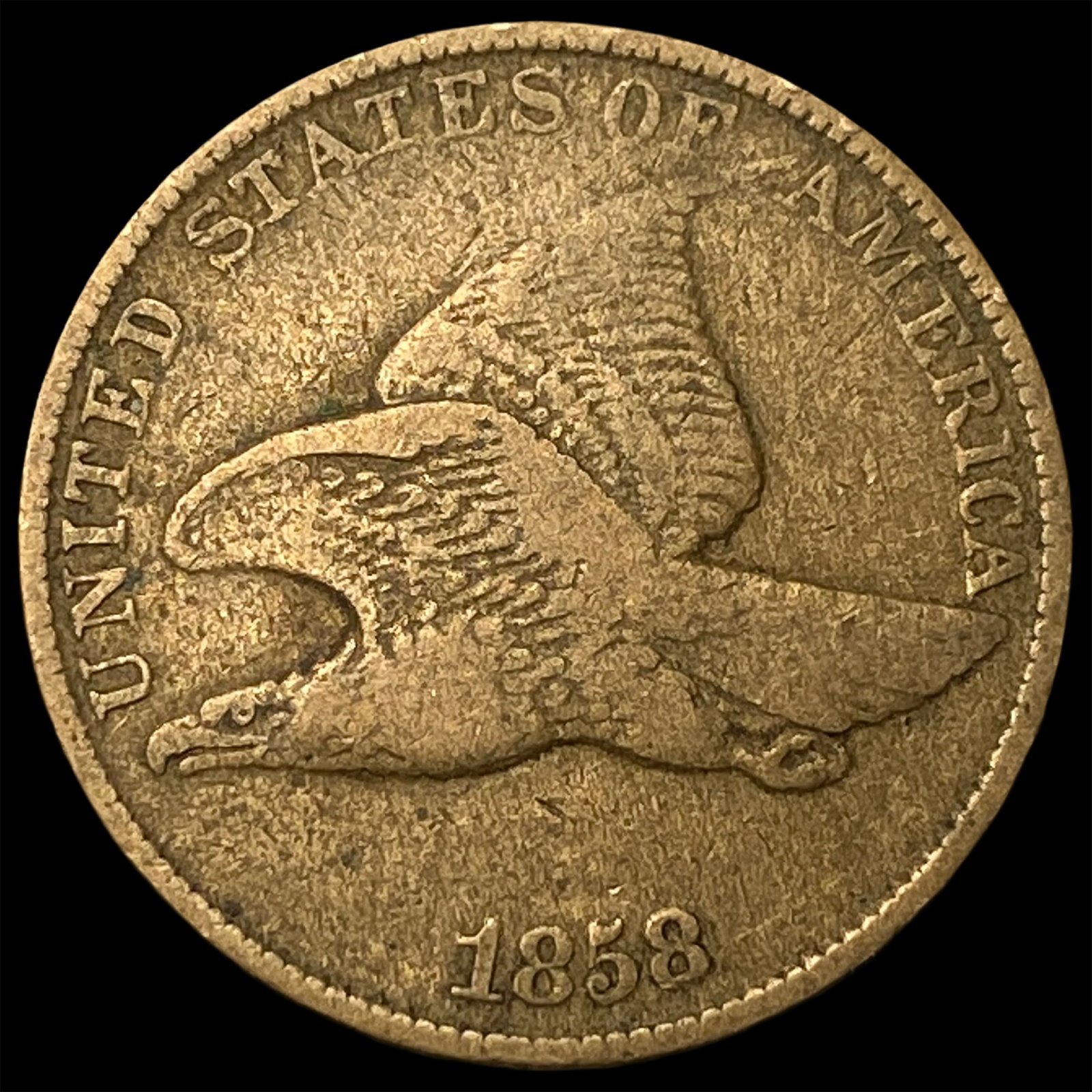 1858 Copper-Nickel Flying Eagle Cent NEARLY UNCIRCULATED (1 of 2)