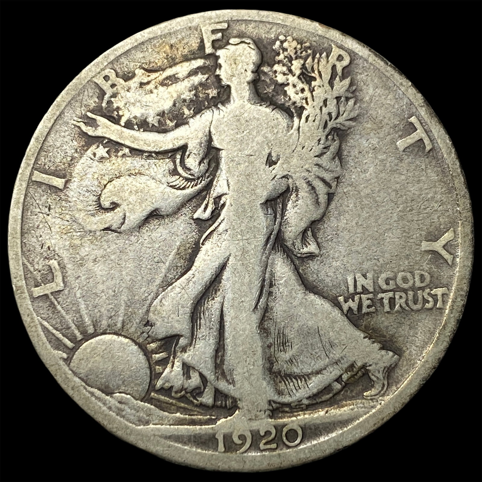 1920-D Silver Walking Liberty Half Dollar NICELY CIRCULATED: 1920-D Silver Walking Liberty Half Dollar NICELY CIRCULATED