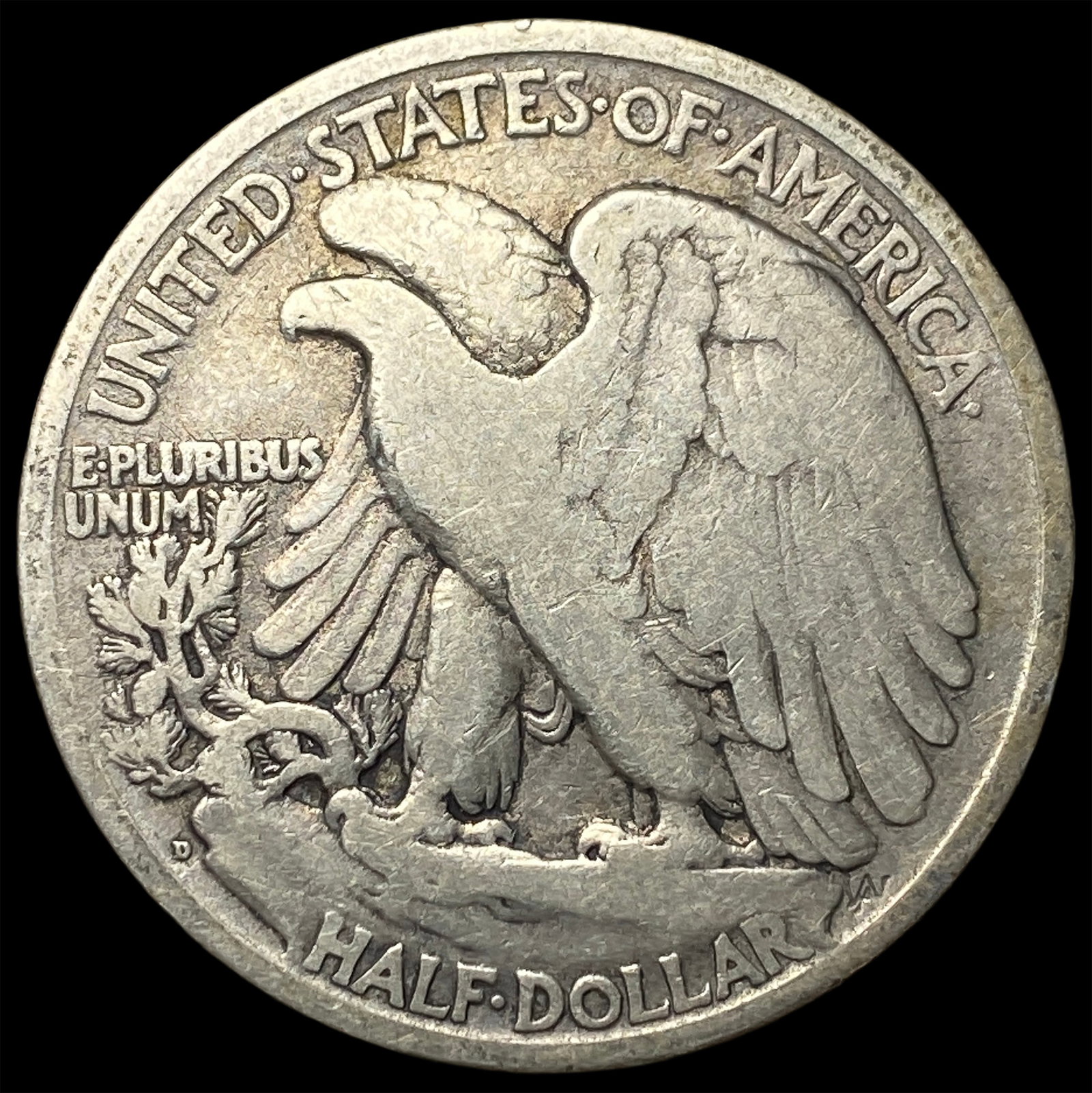 1917-D Reverse Silver Walking Liberty Half Dollar LIGHTLY CIRCULATED - 2