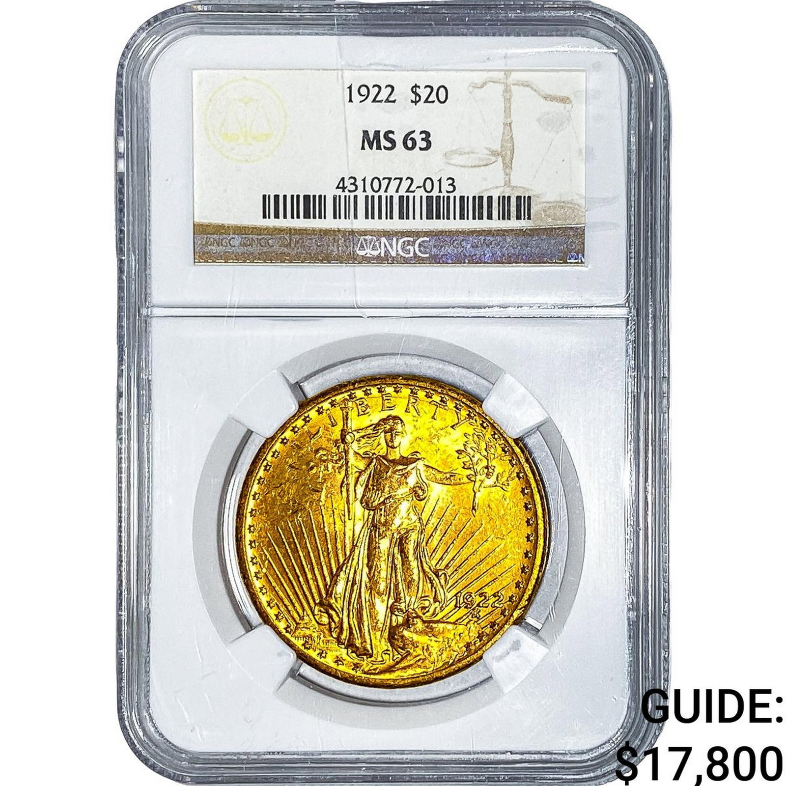 1822 $20 Gold Double Eagle NGC MS63 (1 of 4)