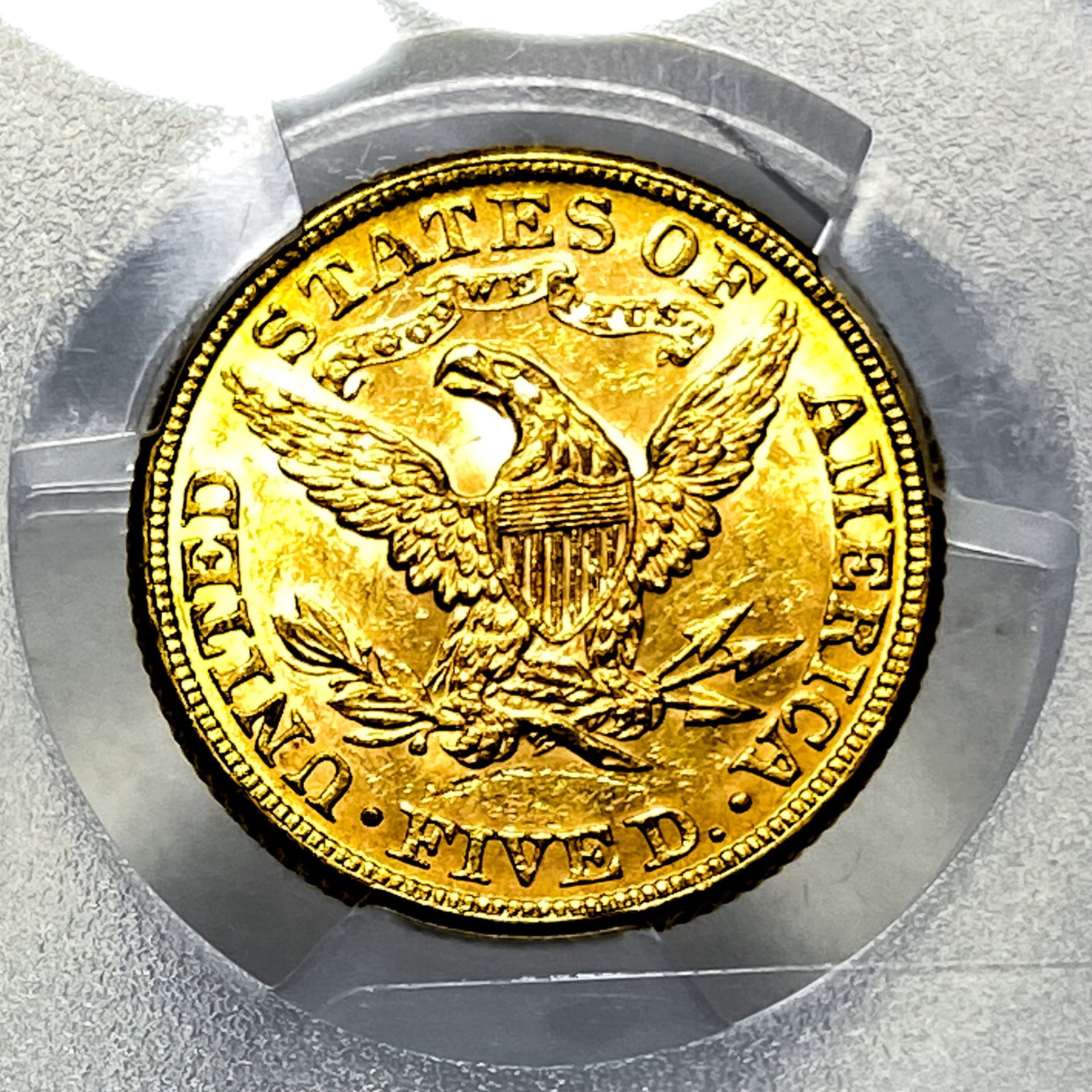 1882 $5 Gold Half Eagle PCGS MS62 - 4