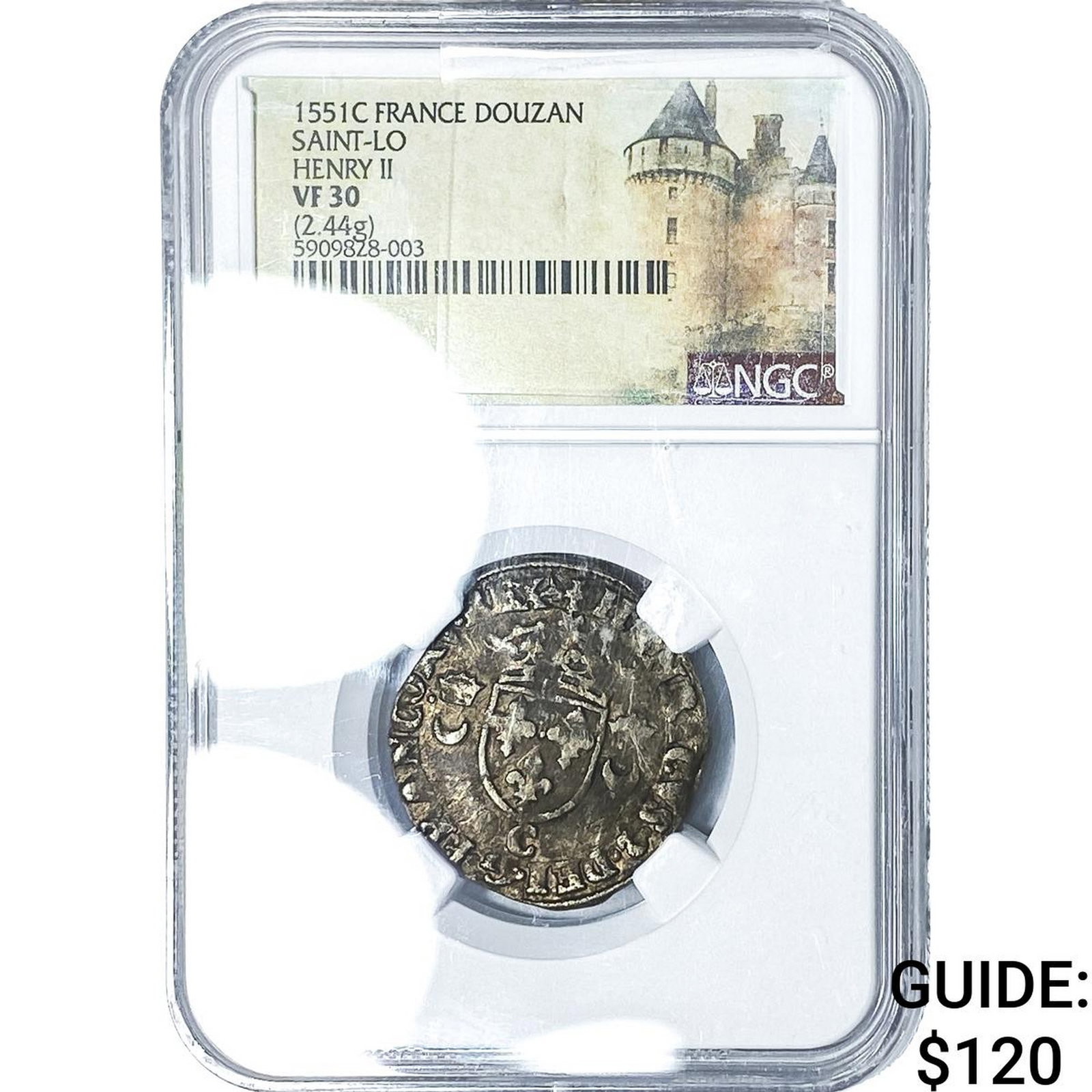 1551C France Saint-Lo Henry II BI Douzan NGC VF30 (1 of 2)