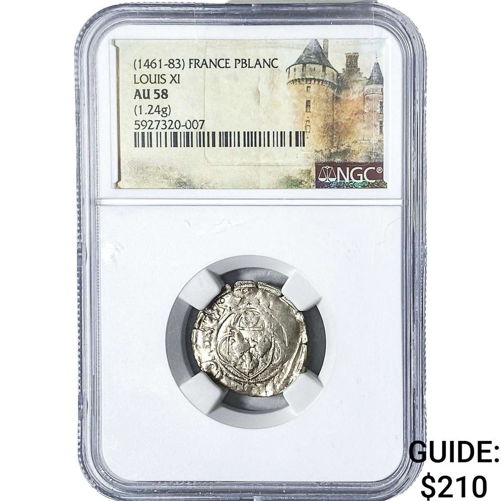 1461-83 France Louis XI BI Pblanc NGC AU58: 1461-83 France Louis XI BI Pblanc NGC AU58