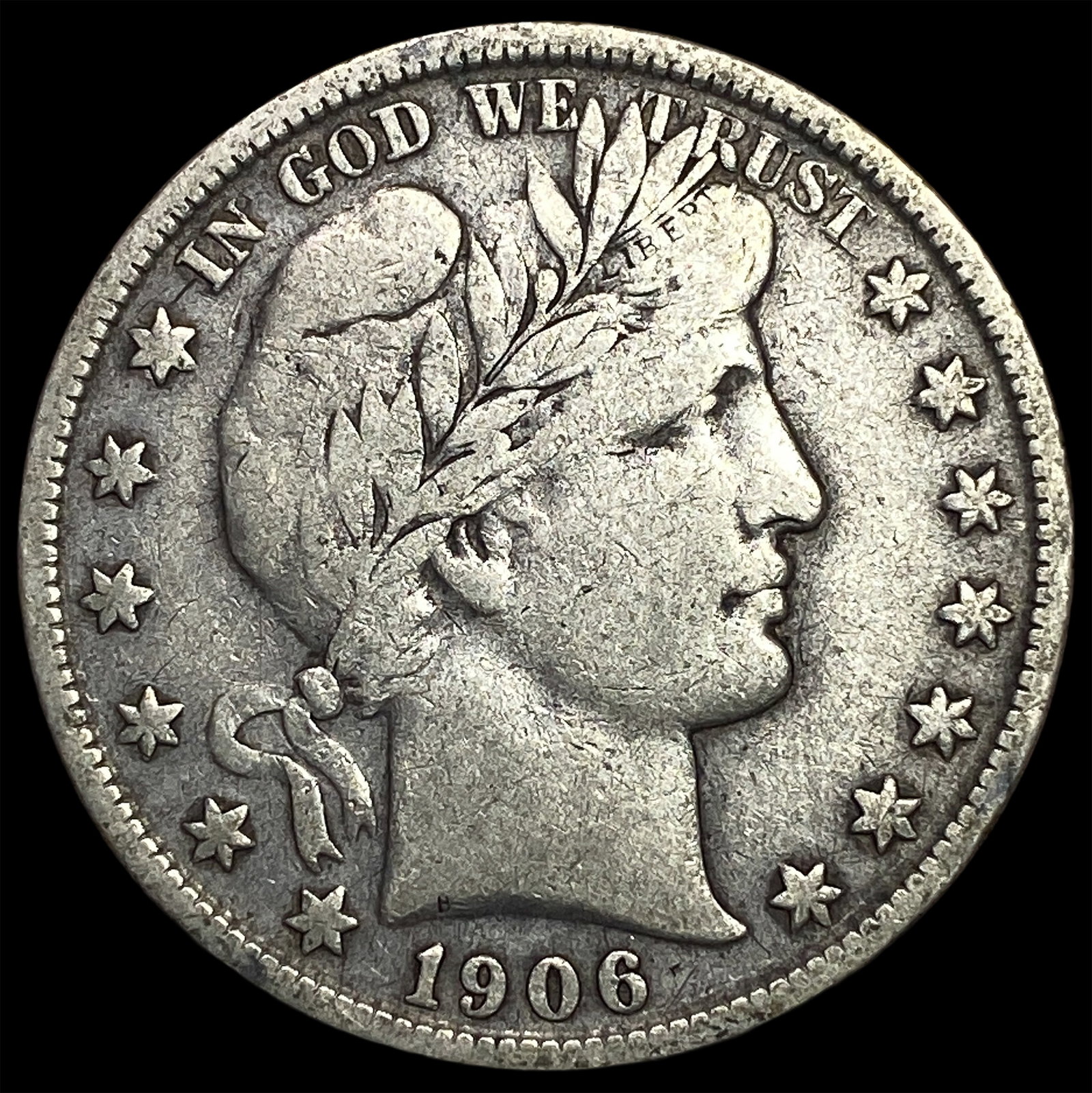 1906-S Silver Barber Half Dollar LIGHTLY CIRCULATED: 1906-S Silver Barber Half Dollar LIGHTLY CIRCULATED